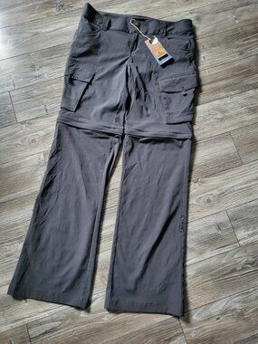 prAna Sage Convertible Cargo Hiking Pants NWT Coal Grey Womens Size 6 Reg